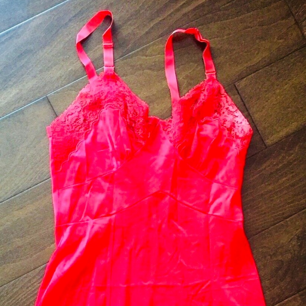 Vintage Red Full Length Slip Movie Star Brand